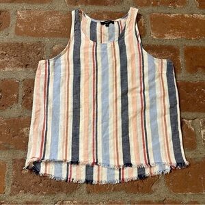 DREW Anthropologie striped Linen mix tank top size XS